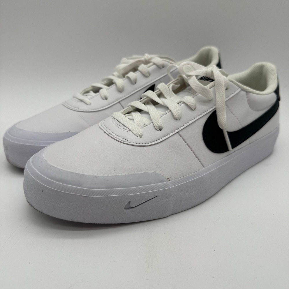 Nike Court Shot Sneakers Mens US 10 White Black Low Top Lace Up Casual Shoes